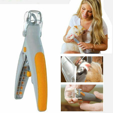 Pet Nail Care Clippers Trimmer with LED Light 5X Magnification for Cats Dogs 
