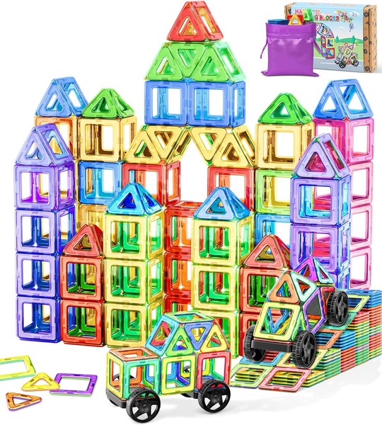 Magnetische Bausteine 48 Teile, Magnetspiel Stem Magnetbausteine-image