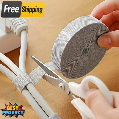 1 Roll Reusable Cable Ties Wire Organizer Cord Management Strap Hook and Loop US