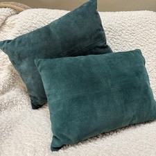 Pier 1 Imports Suede Leather 14x10 Pillow Couch Cushion Teal Blue Green - Soft Pier 1 Imports Suede Leather 14x10 Pillow Couch Cushion Teal Blue Green - Soft