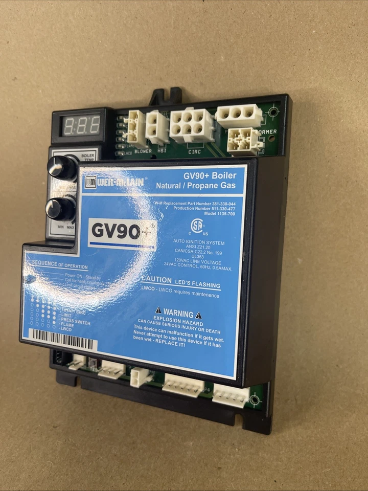 OEM Weil-McLain 381-330-044 Control de encendido 511-330-477 Modelo 1135-700 (C1) Foto 3 de 4