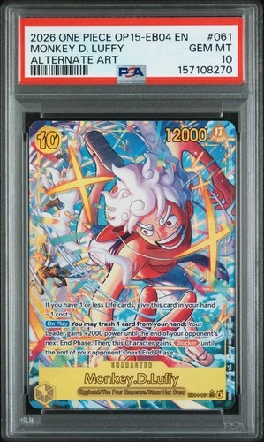 2026 ONE PIECE OP15-EB04-ADVENTURE ON KAMI'S ISLAND #061 MONKEY D. LUFFY PSA 10