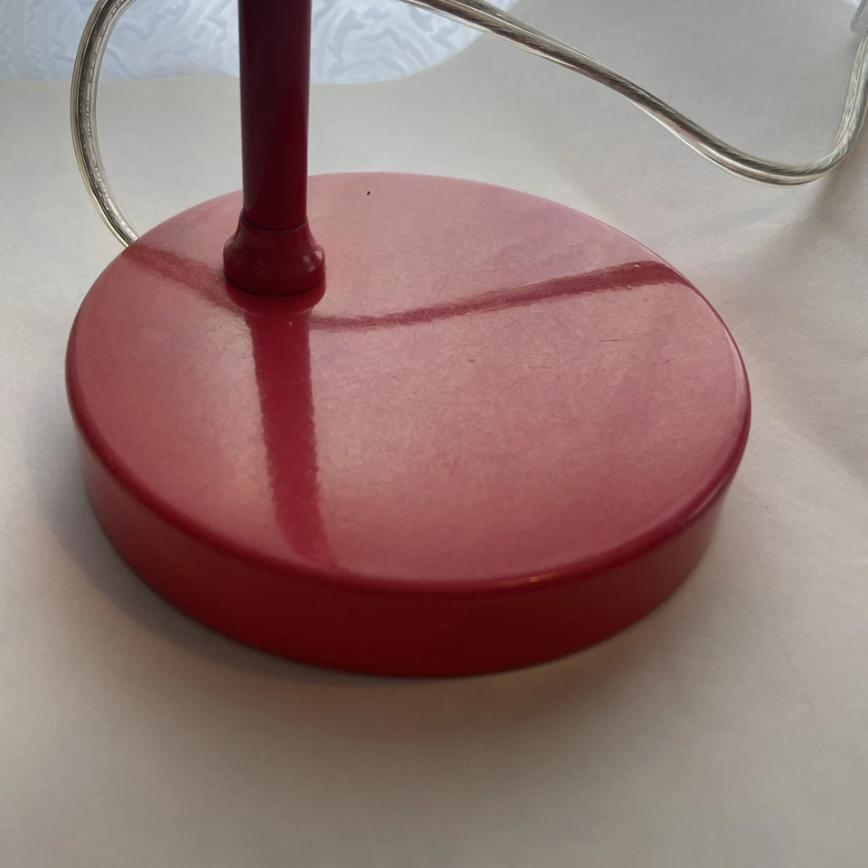 Lámpara de escritorio Pottery Barn roja cuello de cisne lámpara flexible 2009 moderna Foto 2 de 4