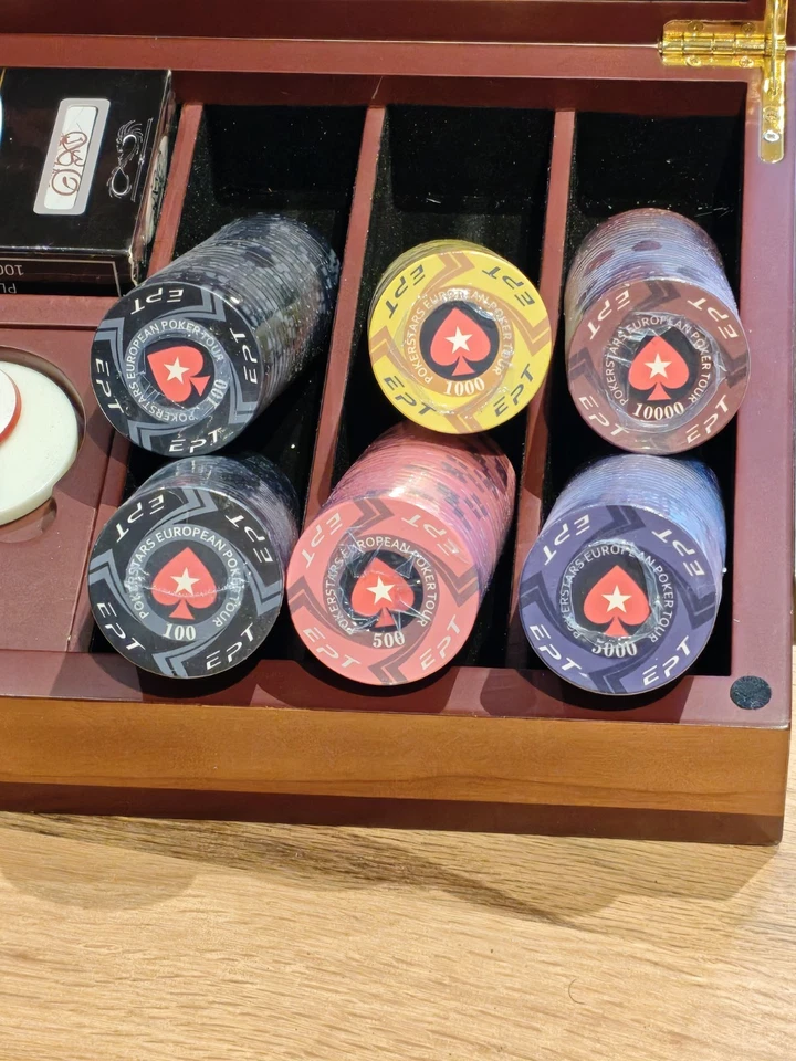 300 Professional Poker Stars Set - EPT Design - Ceramic Chips, Tokens New - Cards Original Box - Image 4 of 4