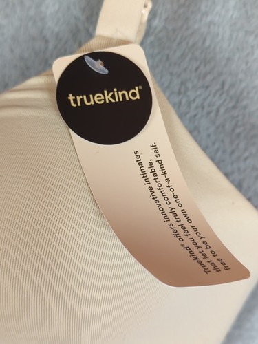 2 Truekind Women’s Sz Medium Wirefree Seamless Comfort Shaping Bra Black Beige - Picture 3 of 8