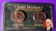 2007 P & D Presidential James Madison US Dollar 2 Coin Sealed Littleton Set