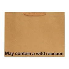 MilkToast Brands Funny Gift Bag, 16" x 6" x 1 Count (Pack of 1), Wild Racoon