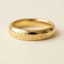 5mm Custom Engraved Name Ring, Personalized Word Band, Minimal Gold Filled/Silve