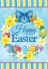 Happy Easter Eggs Floral Wreath Spring Garden Flag Outdoor Yard Flag 12" X 18"