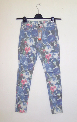 Damen-Legging, pieces, Gr. XS/S, Funky Gerbera, mehrfarbig, Neu