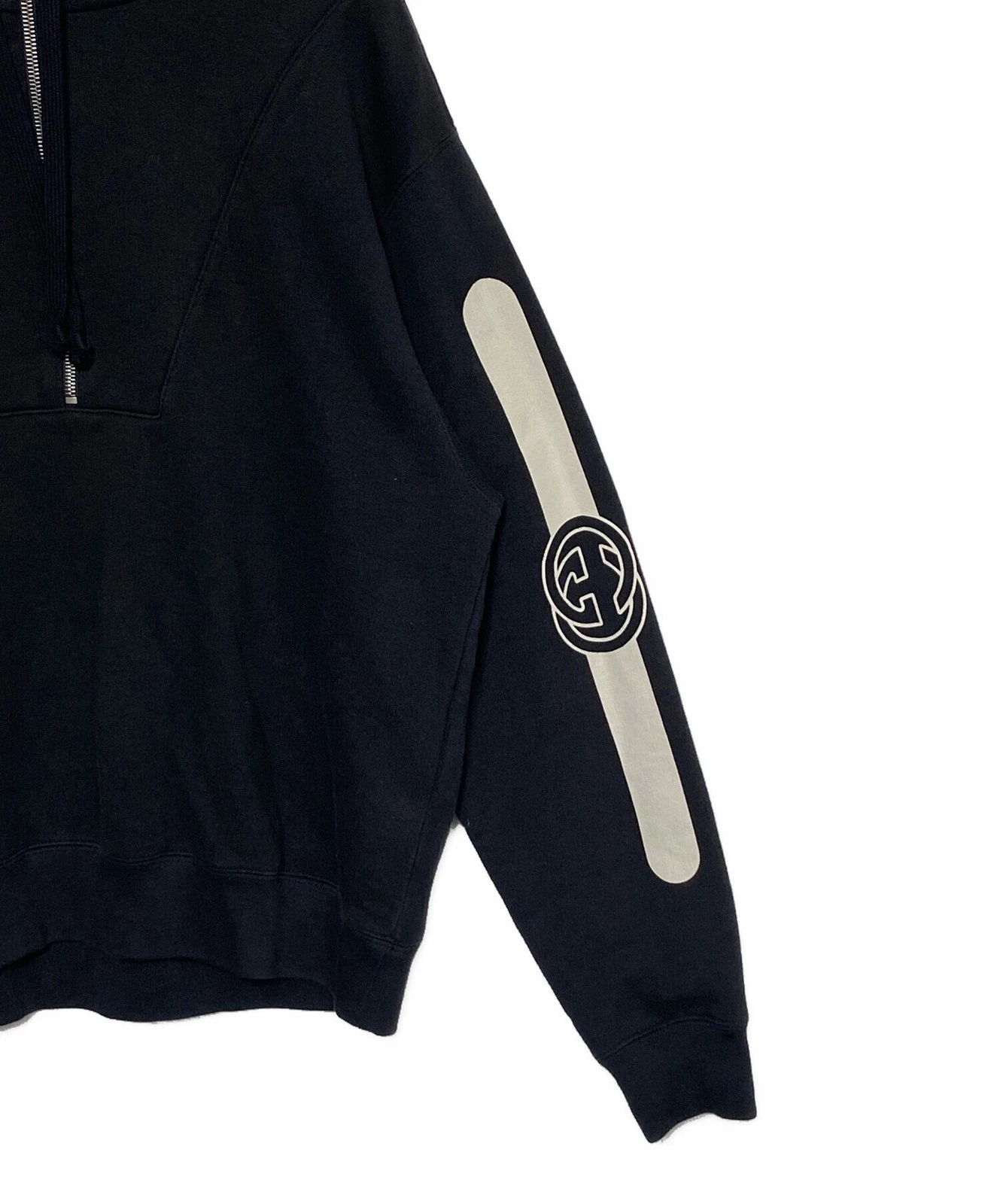 GUCCI Felpa con Cappuccio Mezza Zip Taglia: XS Nero Uomo 627079 XJCOH