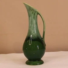 VTG Dalton USA Green drip glaze bud vase 1930’s 8.5” Goose Neck FREE SHIPPING