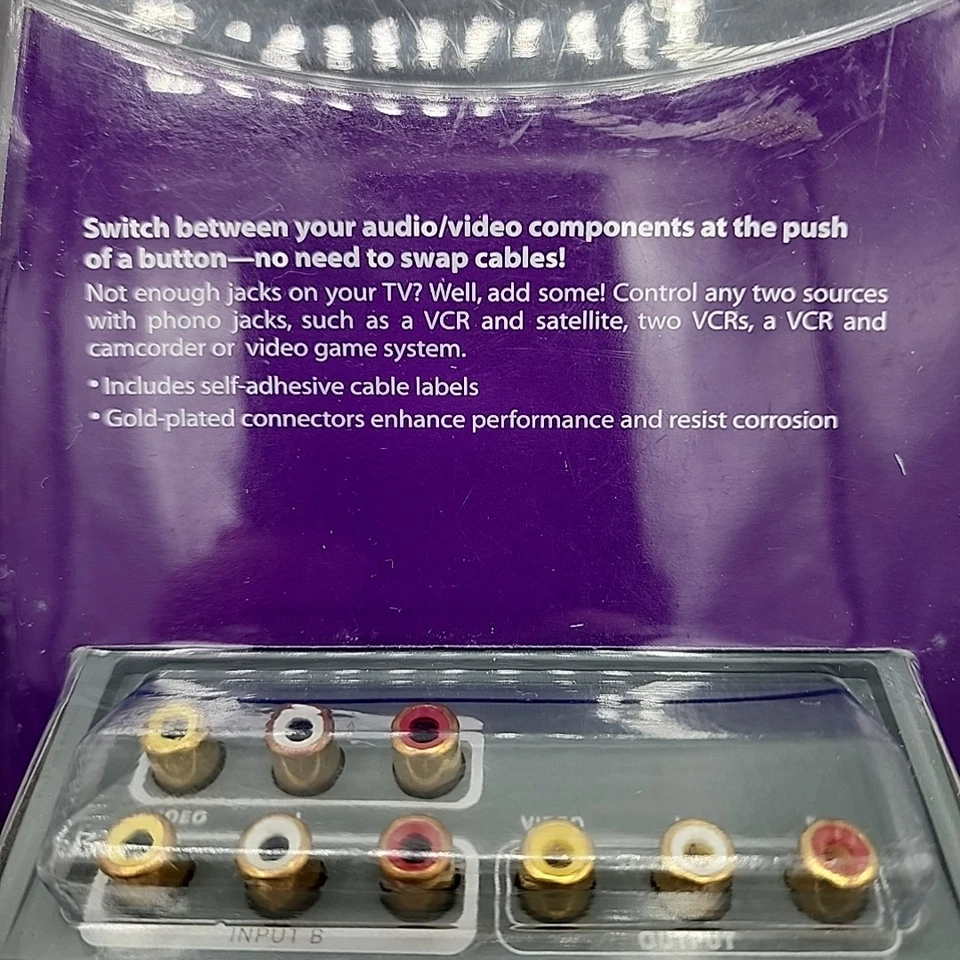 Radio Shack 2-Way Stereo A/V Selector RCA Composite Audio Video Stereo NEW - Image 3 of 4