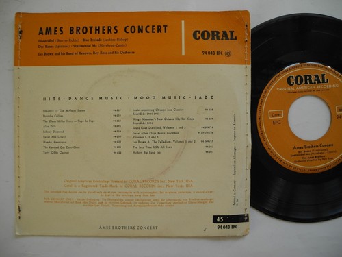 AMES BROTHERS Concert EP Undecided / Blue Prelude + 2 45 7" 1956 Germany EX- - 第 2/2 張圖片