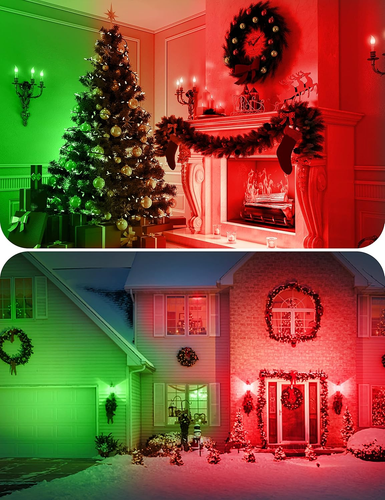 Red and Green Light Bulbs 【4 Pack 】, A19 LED Christmas Light Bulbs, 9W E26 Red L - Picture 2 of 12
