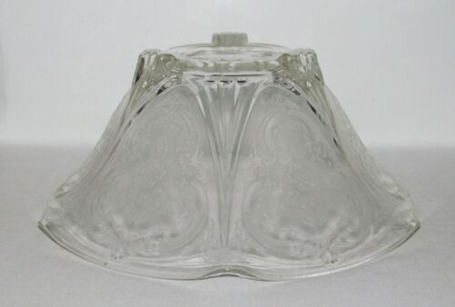 Hazel Atlas Glass ROYAL LACE Crystal Large 3-Legged Ruffled Edge Fruit Bowl - Picture 2 of 3