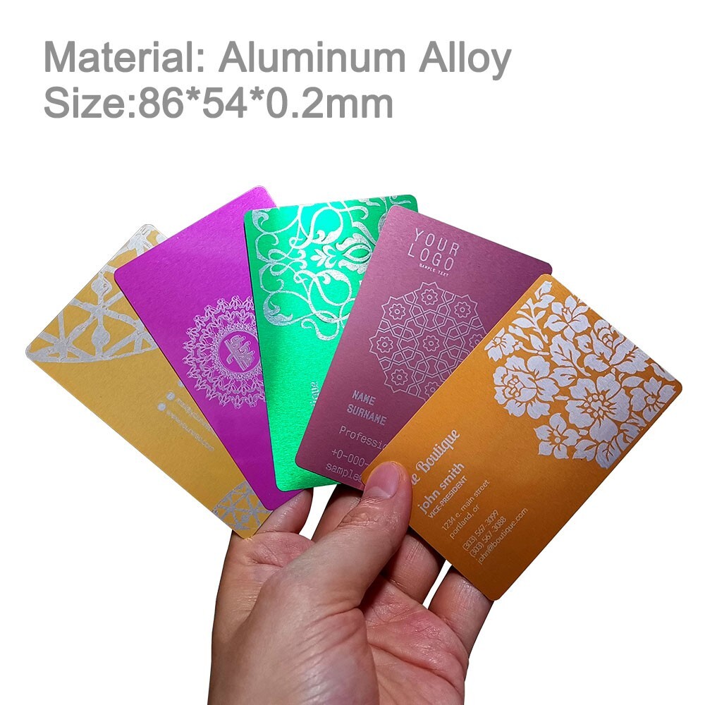 100Pcs Metal Business Card Blanks CNC Laser Engraving Aluminum Sheet One  Color