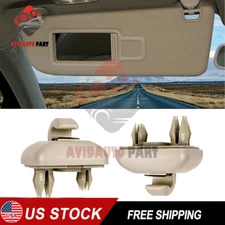 2X Sun Visor Bracket Hook Clip Hanger For Audi Q3 Q5 RS3 A3 S3 A4 A5 B6 TT Beige