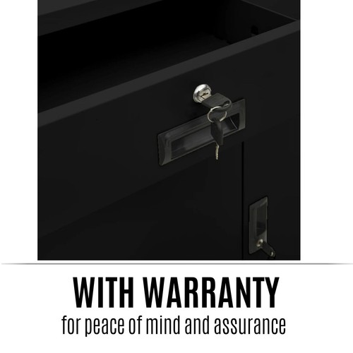 Office Cabinet Black Steel Storage Shelf Drawer Filing Cabinet Locker Black NEW - Picture 11 of 11