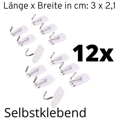 Wandhaken Metallhaken Klebehaken Haken Handtuchhaken Wand bis 800 Gramm 12x