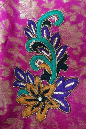 Pink & Jade semi-sewn Indian Bollywood fabric Unstitched suit – SKU16416 - Picture 8 of 9
