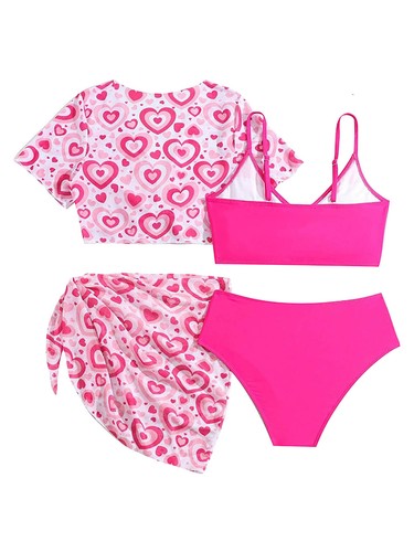 Kids Set Diving Costume Bathing Beachwear Holiday Wetsuit Hawaiian Outfits Boho - Picture 15 of 20