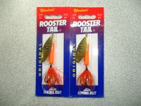 2 X Yakima Bait , Wordens , 3/8 Oz , Rooster Tail Spinners - Orange Fluo. - 2 X Yakima Bait , Wordens , 3/8 Oz , Rooster Tail Spinners - Orange Fluo. -