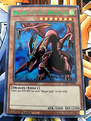 lds2 yugioh card list LDS2-EN066 Harpie's Pet Dragon Ultra Rare 1st Edition Mint YuGiOh Card