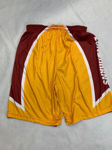 Juice Longhorns Men's Medium Reversible Basketball Shorts Red Yellow - Picture 3 of 5