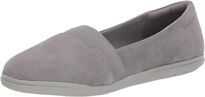 Easy Spirit Bounce Round Medium Gray Wide Toe Slip On Ultra Light Ballet Flat