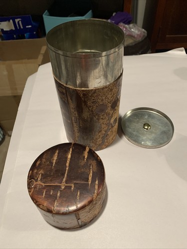Té/bote/contenedor japonés revestido de corteza de cerezo de 8,25"", motivo de flor de cerezo - Imagen 4 de 7