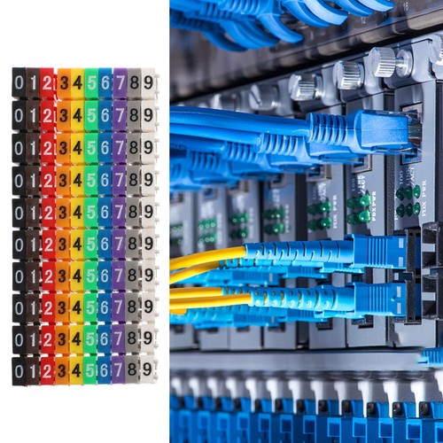100 Pcs Cable Identification Tags Multicolor Labels Number Tube Wire - Afbeelding 12 van 12