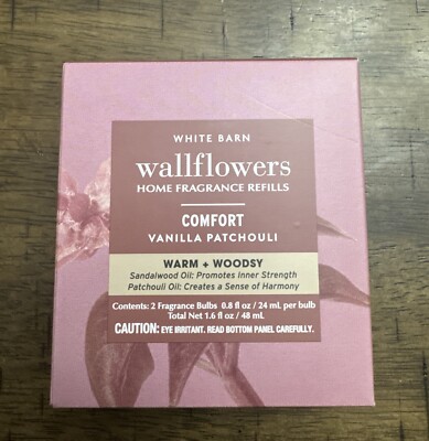2 BATH & BODY WORKS COMFORT VANILLA PATCHOULI WALLFLOWER FRAGRANCE REFILL BULB