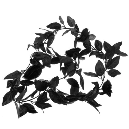 Halloween Black Rose Vine Artificial Hanging Garland for Home Decor - Picture 1 of 12
