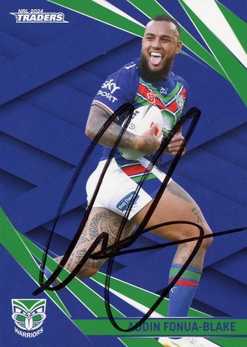Signed 2024 New Zealand Warriors NRL TLA Traders Card - Addin Fonua-Blake - Picture 1 of 3
