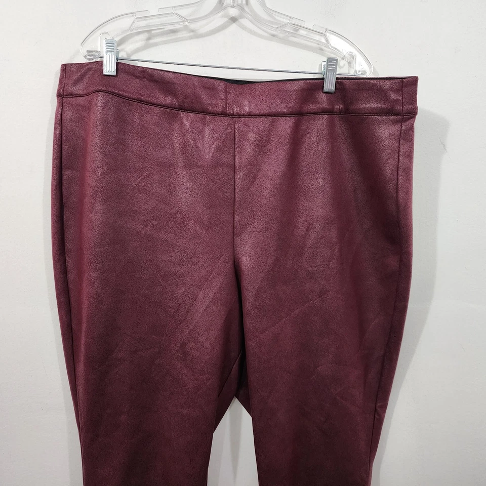 Legging Lane Bryant Pull-On High-Rise Ponte Recubierto Borgoña Talla Grande 22 24 Foto 3 de 4