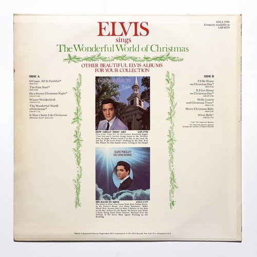 Elvis Presley – Elvis Sings The Wonderful World Of Christmas Vinyl LP 1975 - Picture 2 of 4