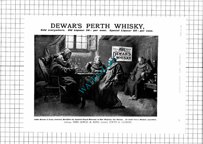 Dewar's Perth Whisky John Dewar & Sons Ltd ADVERT Monks - 1897 Clipping