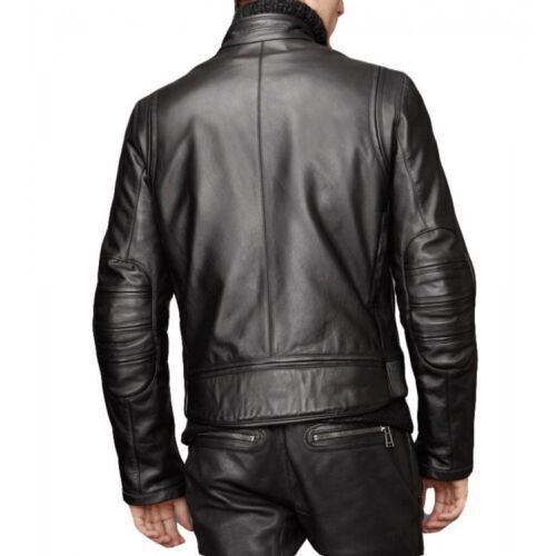 New Men's Black Leather Jacket 100%Soft Lambskin Motorcycle Custom Made Jacket - Picture 2 of 4