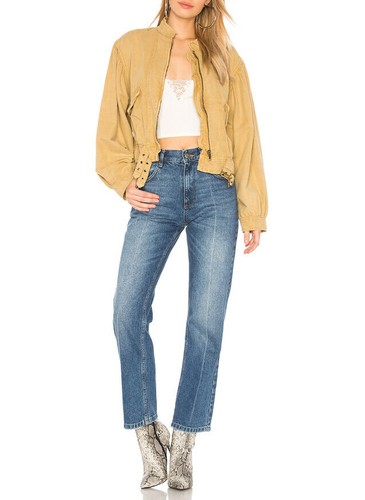 Womens Jacket Poet Skinny Nude Brown 