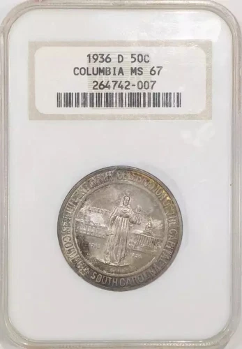 1936 D Columbia Commemorative Half Dollar NGC MS-67 Old NGC Holder