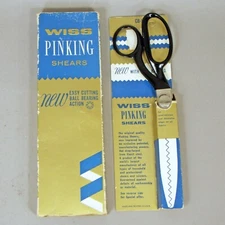 WISS CB-9 Professional 9" EZ CUT Ball Bearing Pinking Shears ca 1965 (NM/M-)