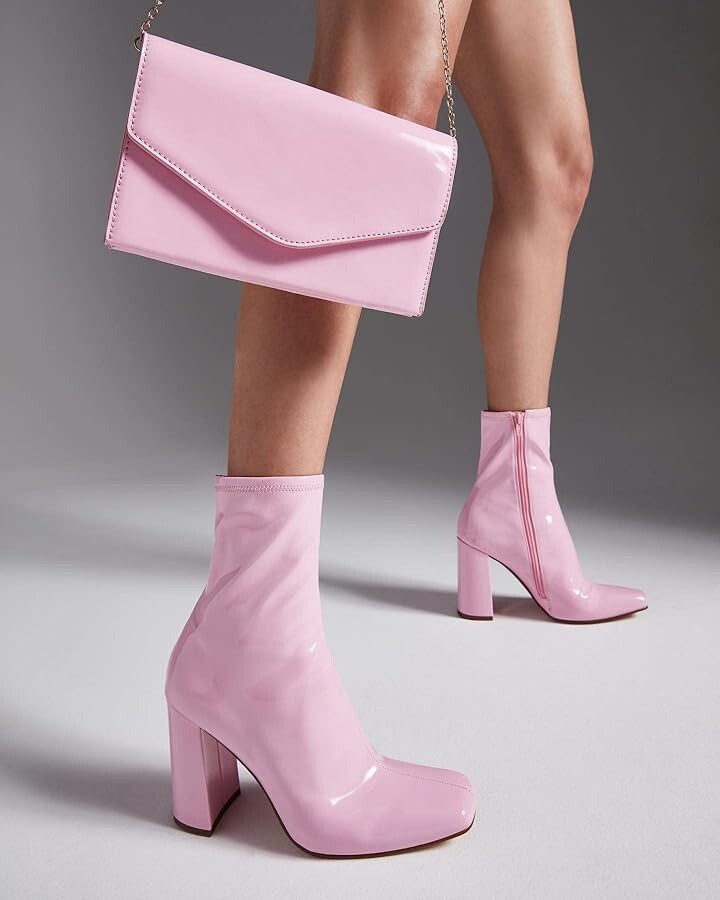 Steve Madden Lynden Bootie Pink Patent Faux Leather NWOT $120