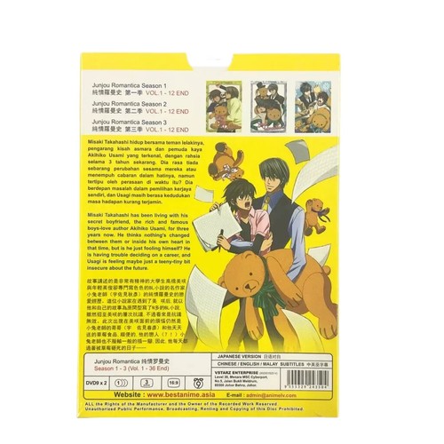 DVD Anime Junjou Romantica Season 1-3 (Vol.1-36 End) English Subtitle All Region - Picture 5 of 6