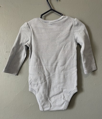 Carter's Baby Girls Heart Eyes For Mommy Striped Long Sleeve Bodysuit Blue 9M - 第 4/5 張圖片