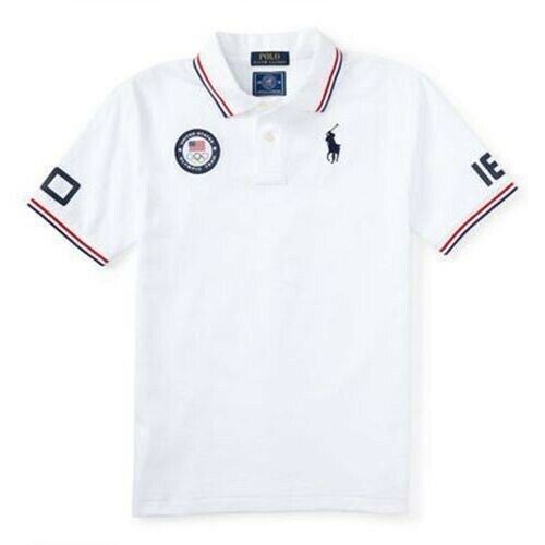 Мужская сетчатая футболка-поло Ralph Lauren White Team USA 2016 Олимпийские игры