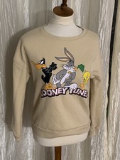 LOONEY TUNES Tweety Bugs Bunny Daffy Duck Women's XS Long Sleeve Sweatshirt