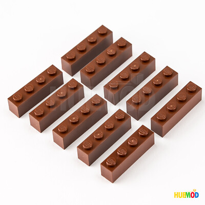 Lot of 10 Genuine LEGO Reddish Brown 1x4 3010 Building Bricks Blocks Parts NEW