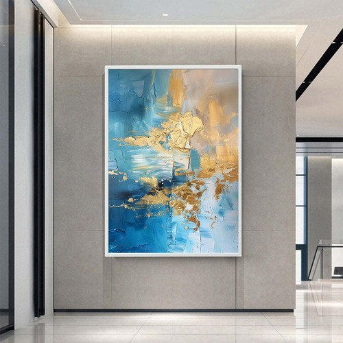 Blue Fluid Art Abstrakt Wandbild XL Canvas Leinwand Poster Acrylglas Wohnzimmer - Bild 7 von 15