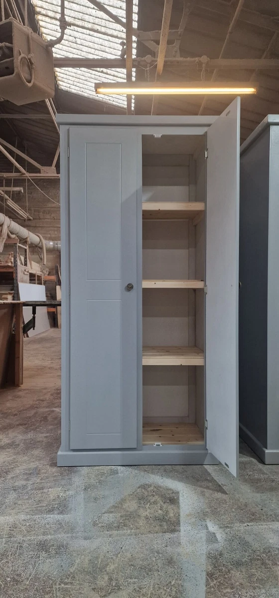 HANDMADE AYLESBURY GREY WITH SHELVES HANGING SPACE WARDROBE NOT FLAT PACK